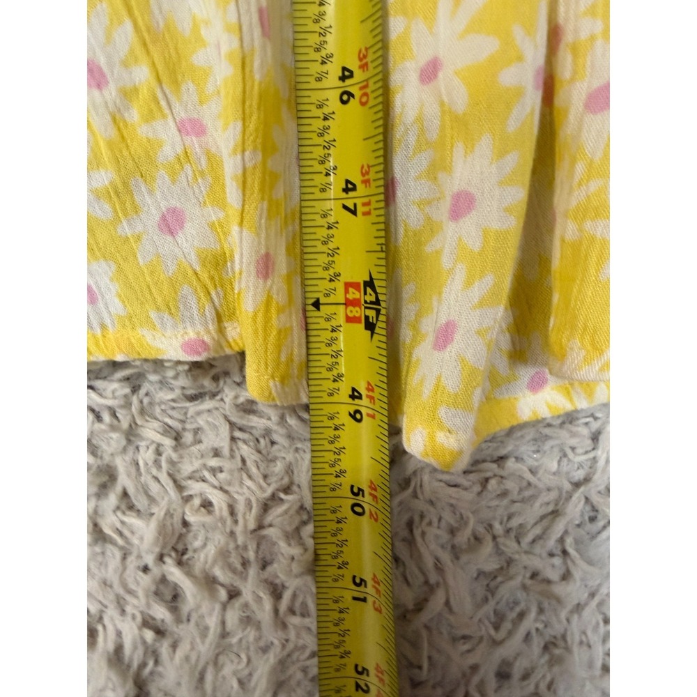 Billabong Yellow Daisy Floral Midi Dress M Spaghetti Strap Smocked Back Summer - Picture 3 of 9